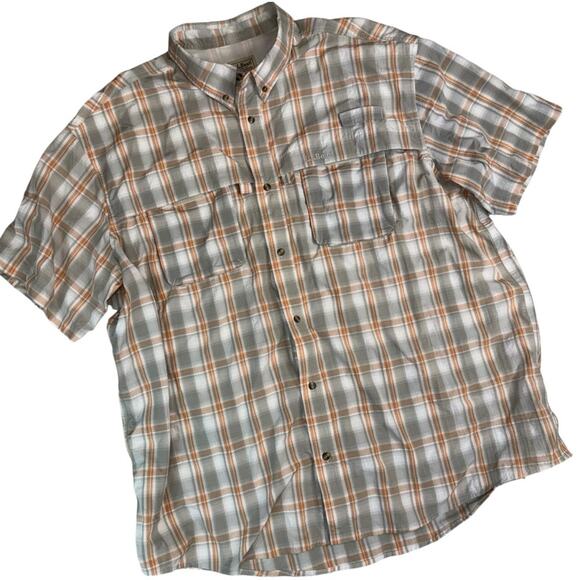 L.L. Bean Men's Mesh Lined Short Sleeve Button Up Shirt Hiking Camping Size XXL - Picture 1 of 6